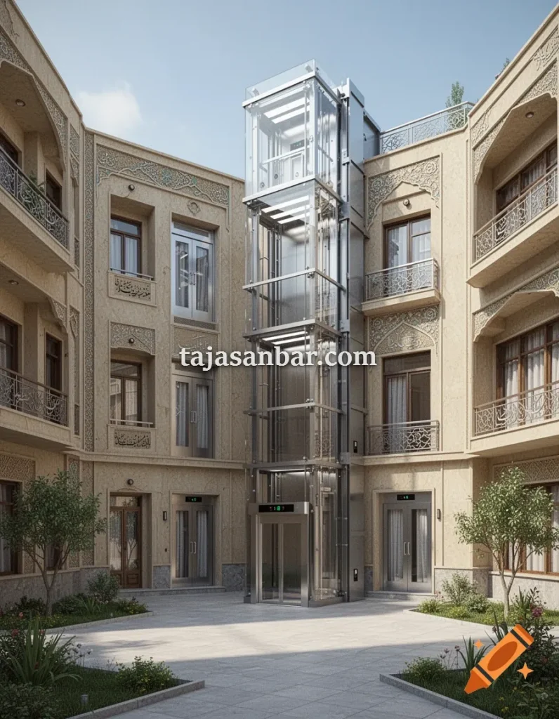 نصب آسانسور از حیاط در مشهد